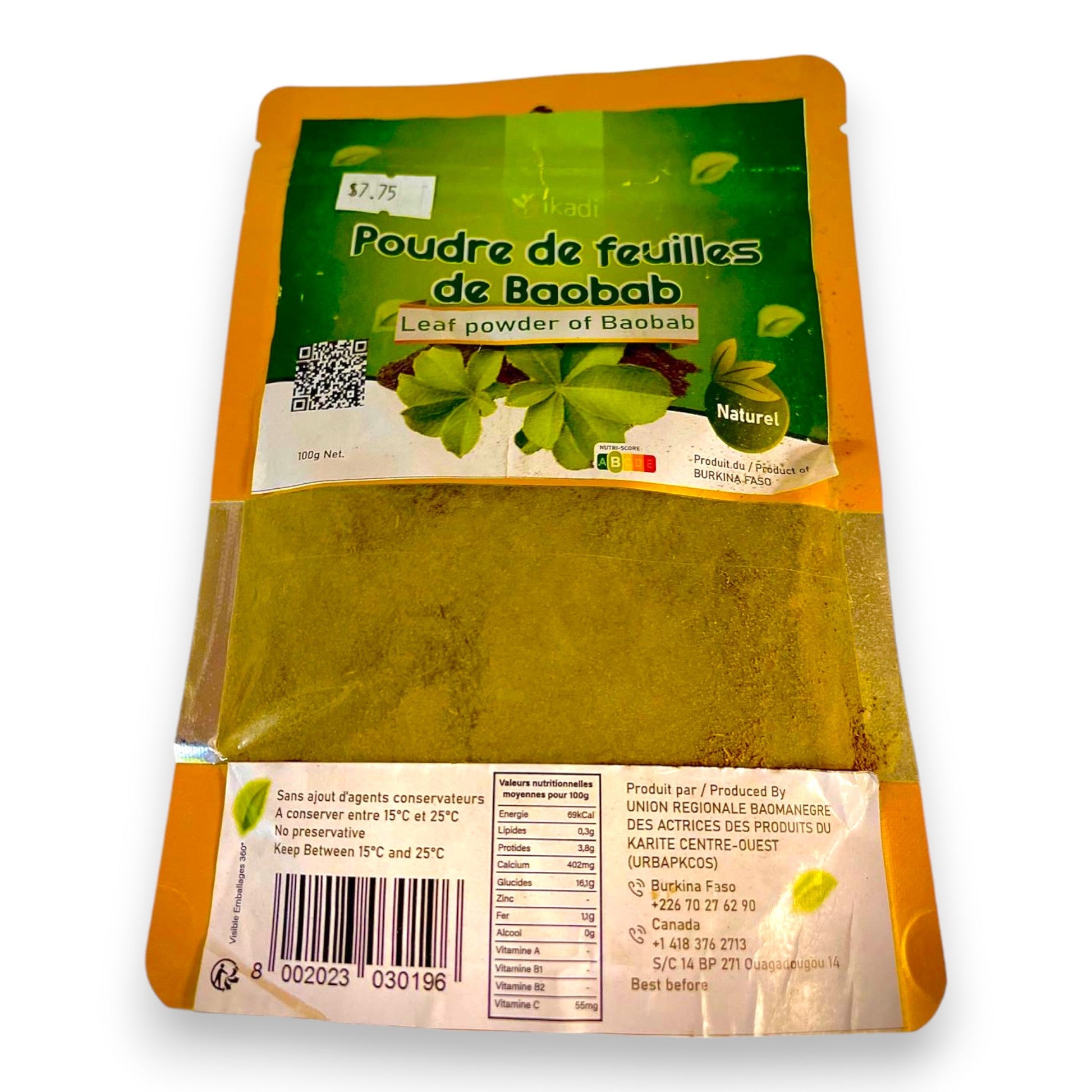 Ikadi - Poudre de Feuilles de Baobab - 100g